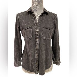 Rock & Republic Burn Out Style Button Down Top | Size XS